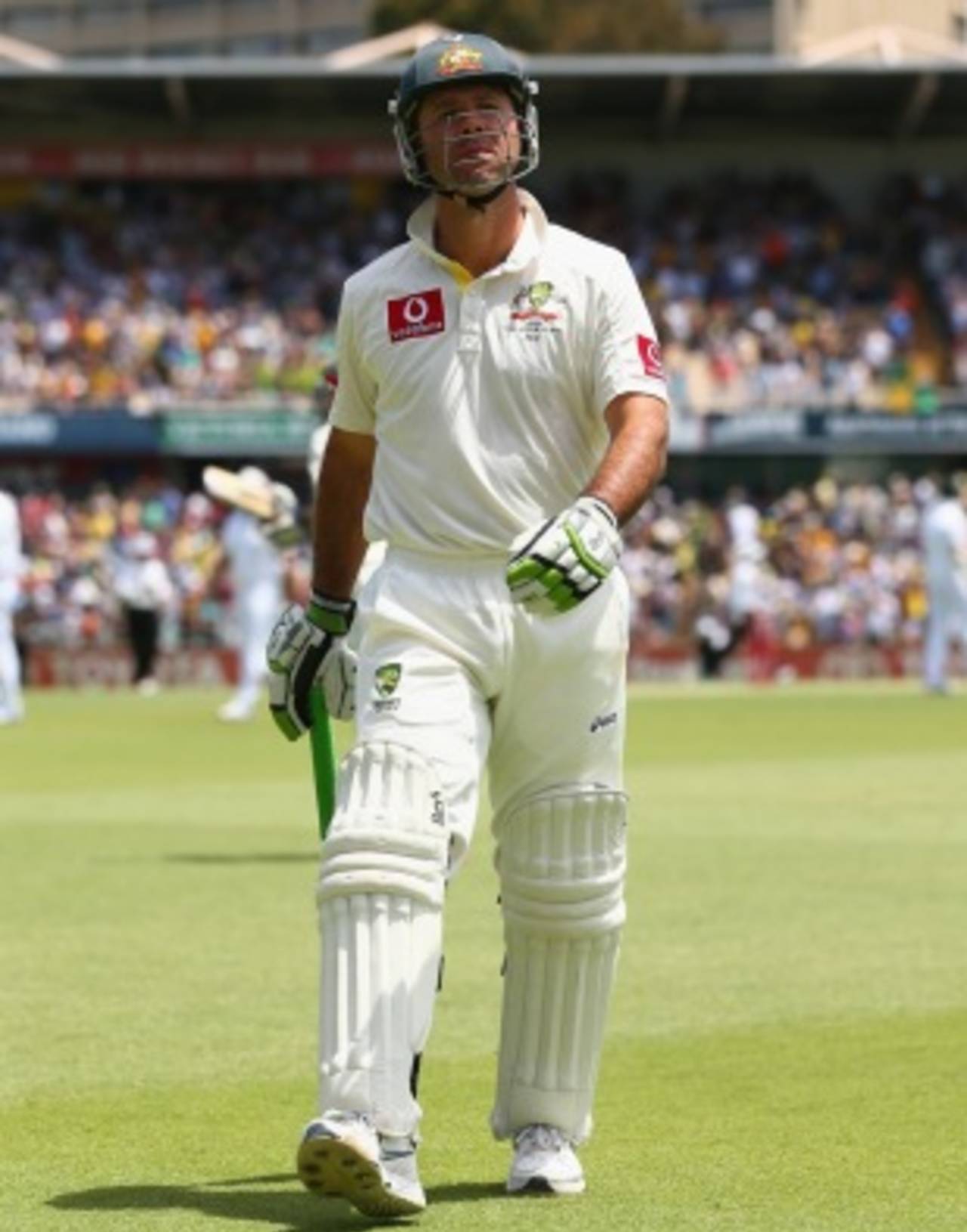 Ricky Ponting walks off after his dismissal, Australia v South Africa, third Test, day three, Perth, December 1, 2012