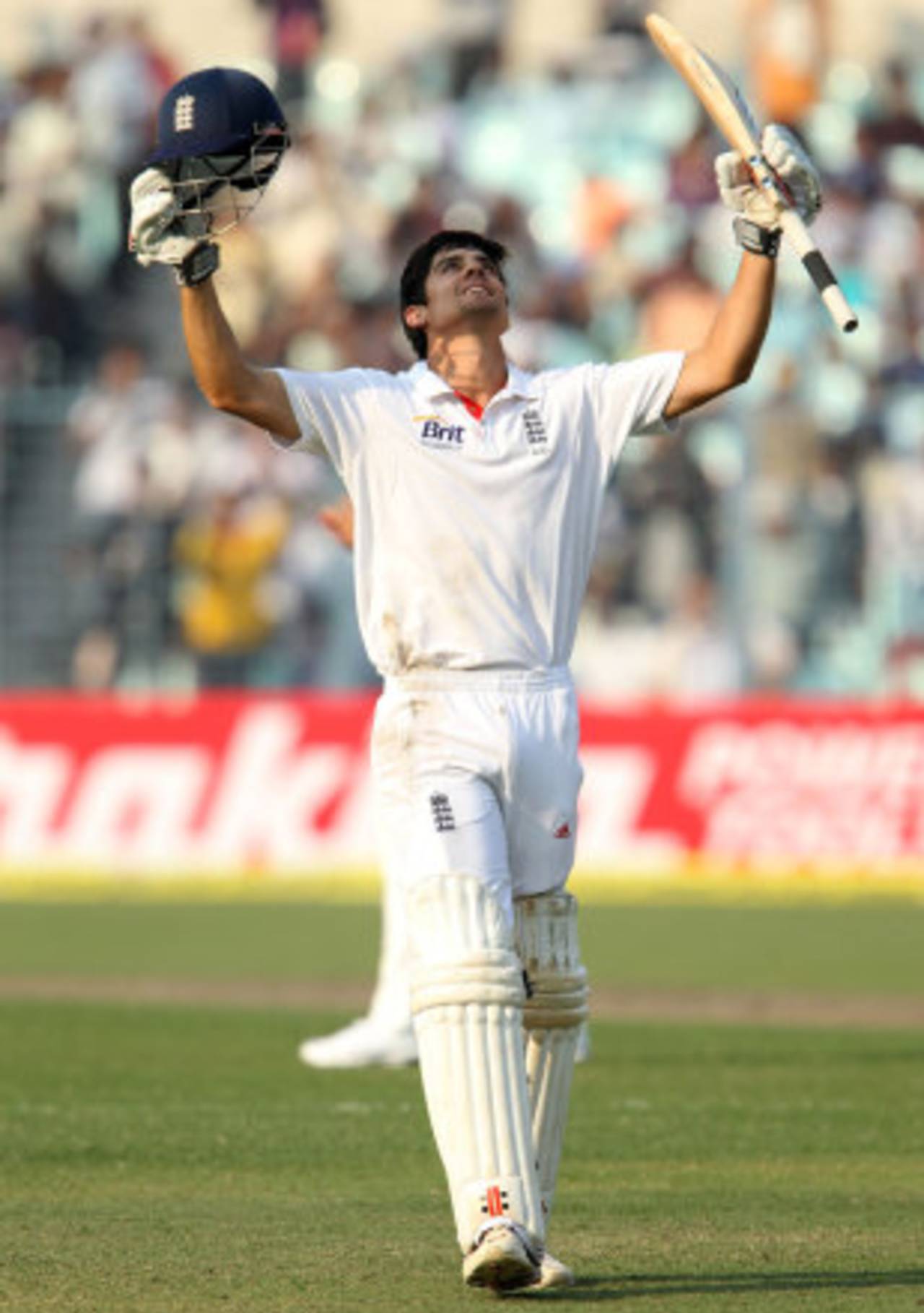 Alastair Cook went on to make his 23rd Test century - the most for England, India v England, 3rd Test, Kolkata, 2nd day, December 6, 2012