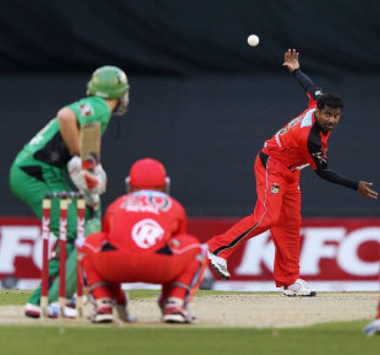 Muttiah Muralitharan turned out for Melbourne Renegades, Melbourne Renegades v Melbourne Stars, BBL, Docklands Stadium, Melbourne, December 7, 2012