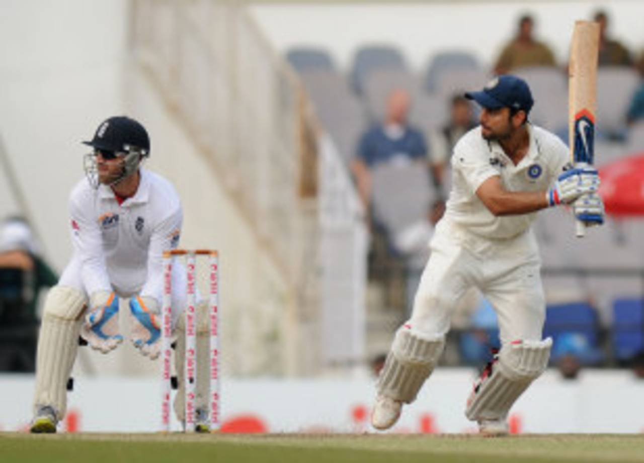 Virat Kohli progressed watchfully towards his hundred, India v England, 4th Test, Nagpur, 3rd day, December 15, 2012