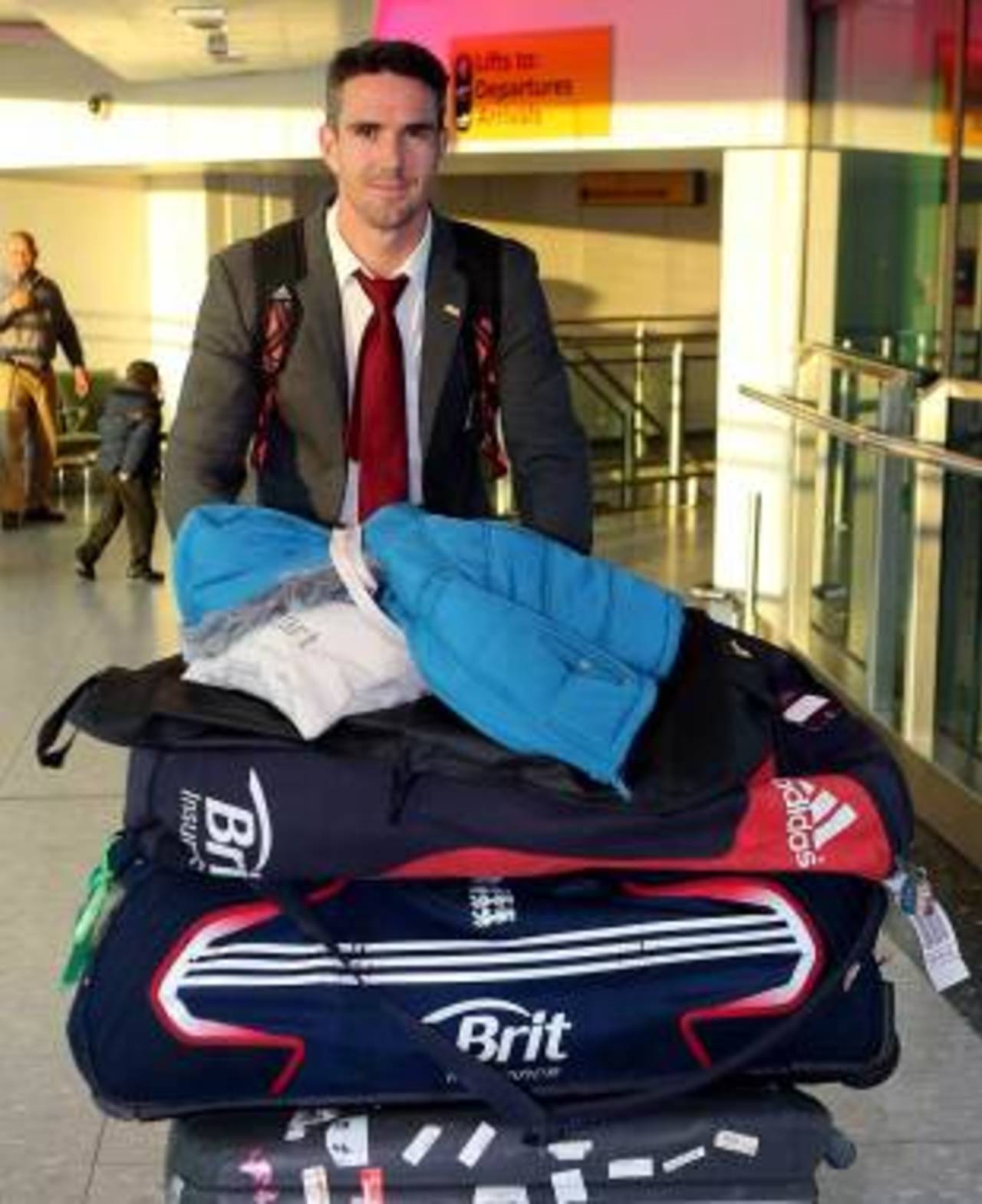 Kevin Pietersen arrives back at Heathrow Airport after England's series win in India, London, December 18, 2012