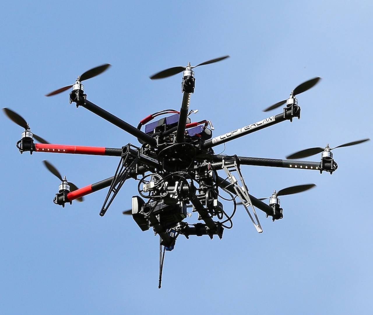 The coptercam hovers over the pitch, Melbourne Renegades v Brisbane Heat, Big Bash League, Docklands Stadium, Melbourne, December 22, 2012