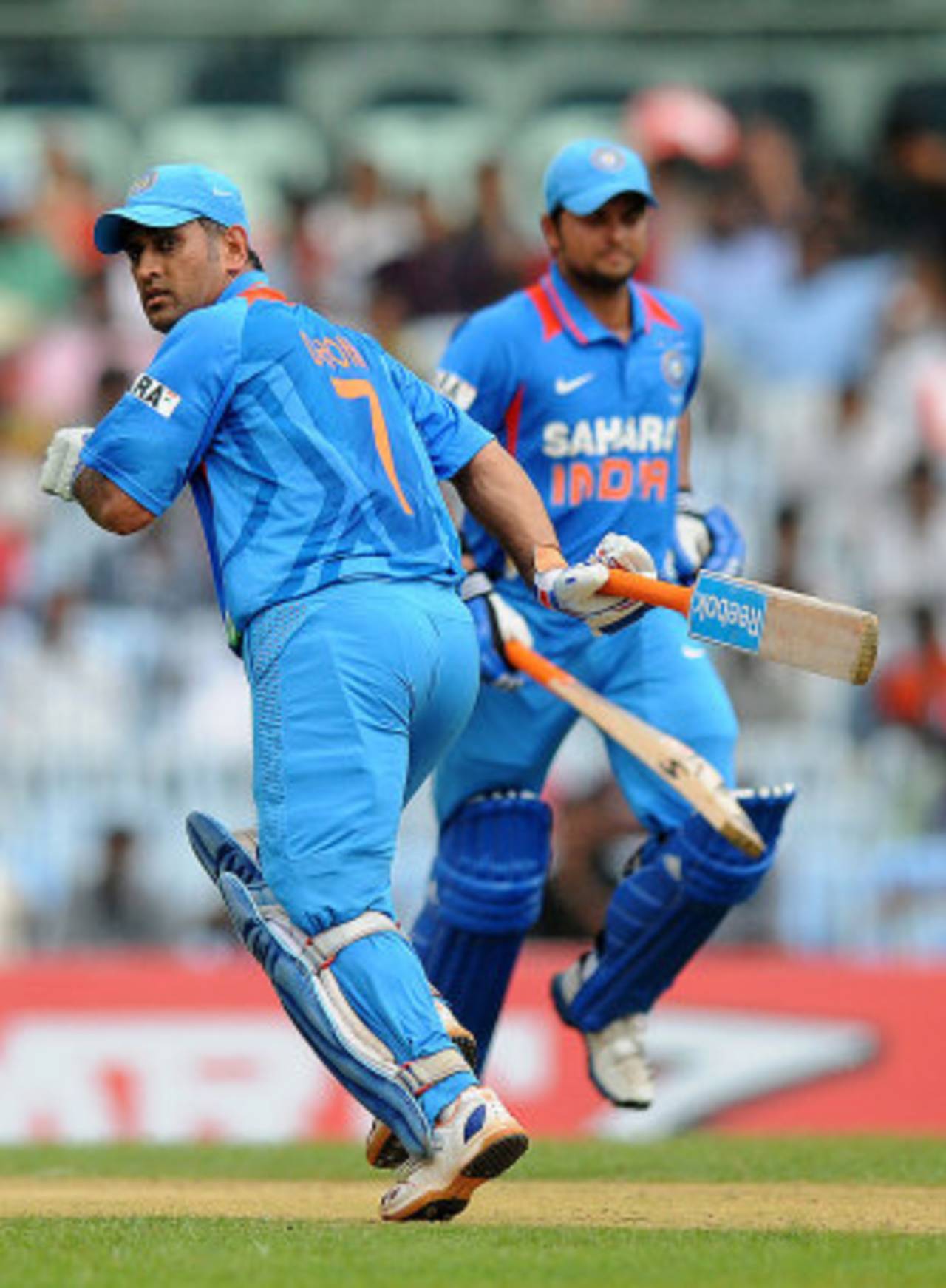 MS Dhoni and Suresh Raina added 73 for the sixth wicket, India v Pakistan, 1st ODI, Chennai, December 30, 2012