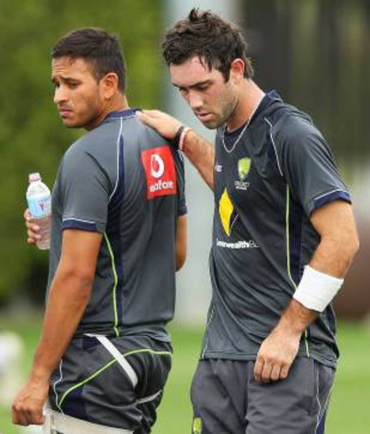 Glenn Maxwell and Usman Khawaja at the nets, Sydney, January 2, 2012