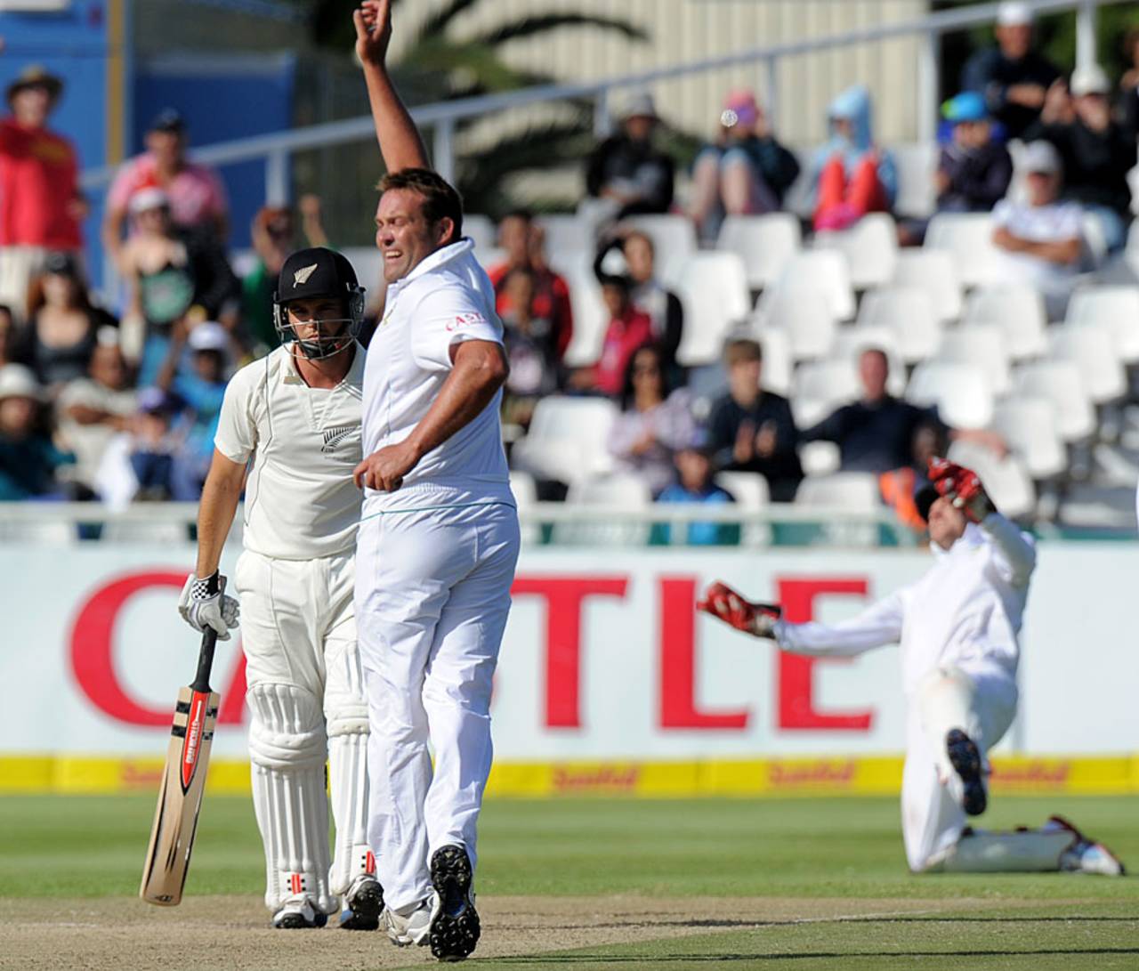 Daniel Flynn was caught behind off Jacques Kallis, South Africa v New Zealand, 1st Test, Cape Town, 2nd day, January 3, 2013