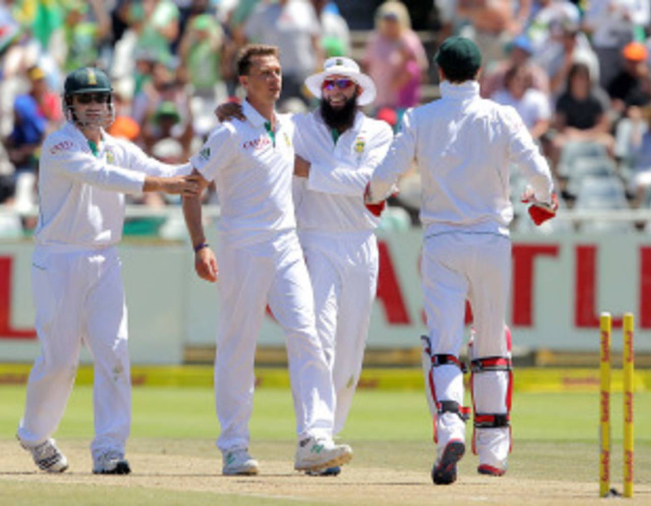 Dale Steyn took three of New Zealand's wickets in the second innings, South Africa v New Zealand, 1st Test, Cape Town, 3rd day, January 4, 2013