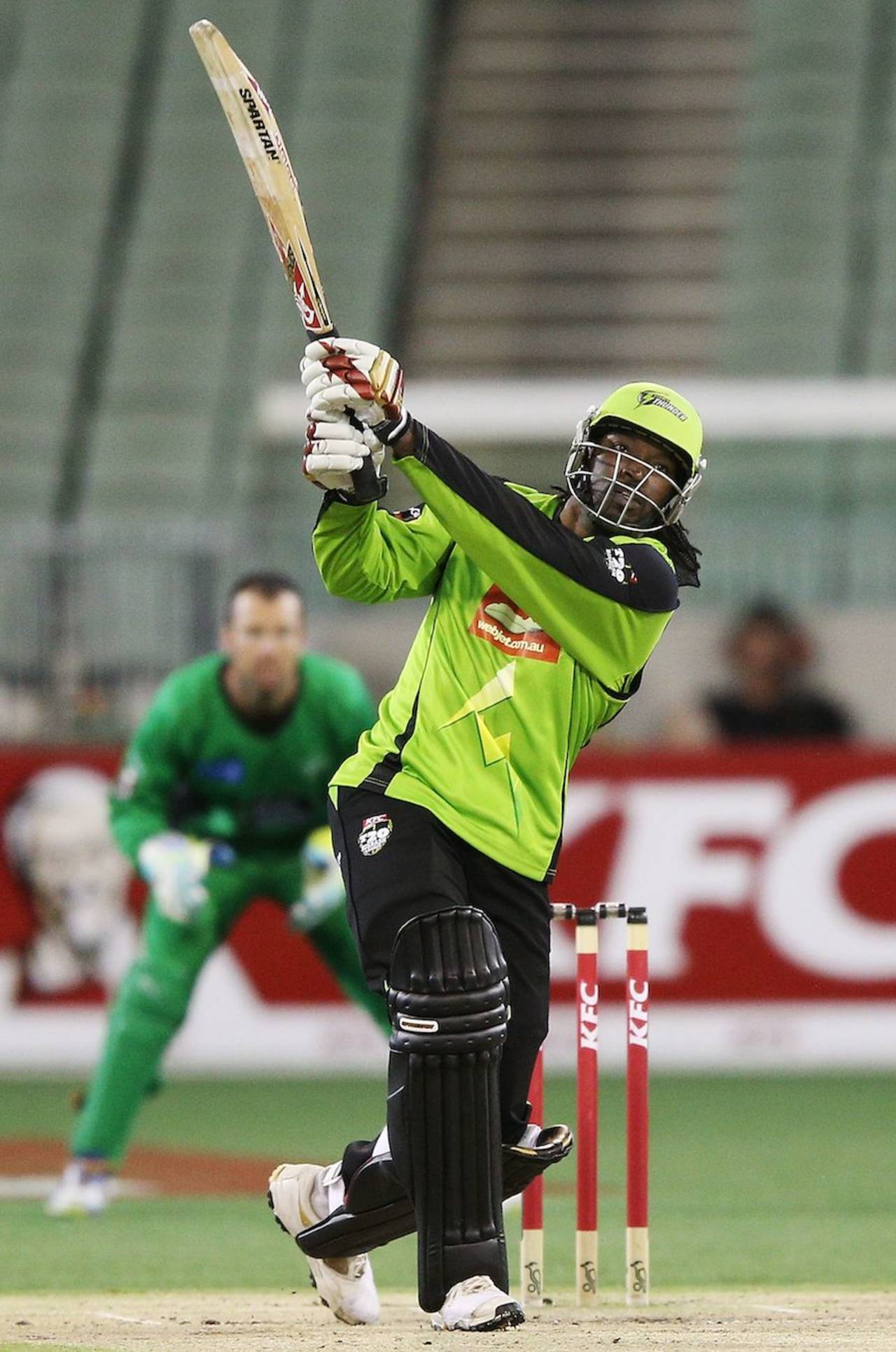 Chris Gayle reached his 50 off 25 balls, Melbourne Stars v Sydney Thunder, Big Bash League, MCG, January 8, 2013