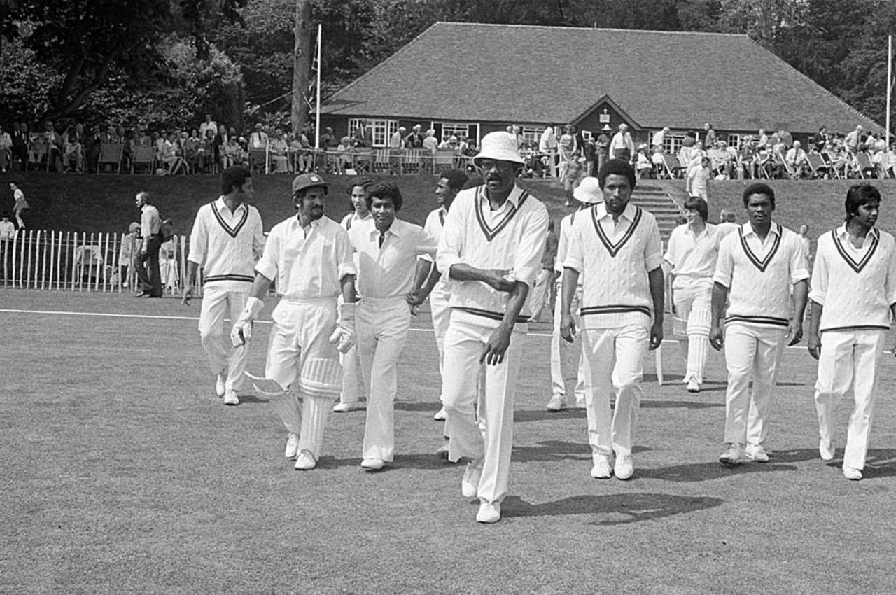 Clive Lloyd leads his team out, Arundel, Sussex, May 8, 1976