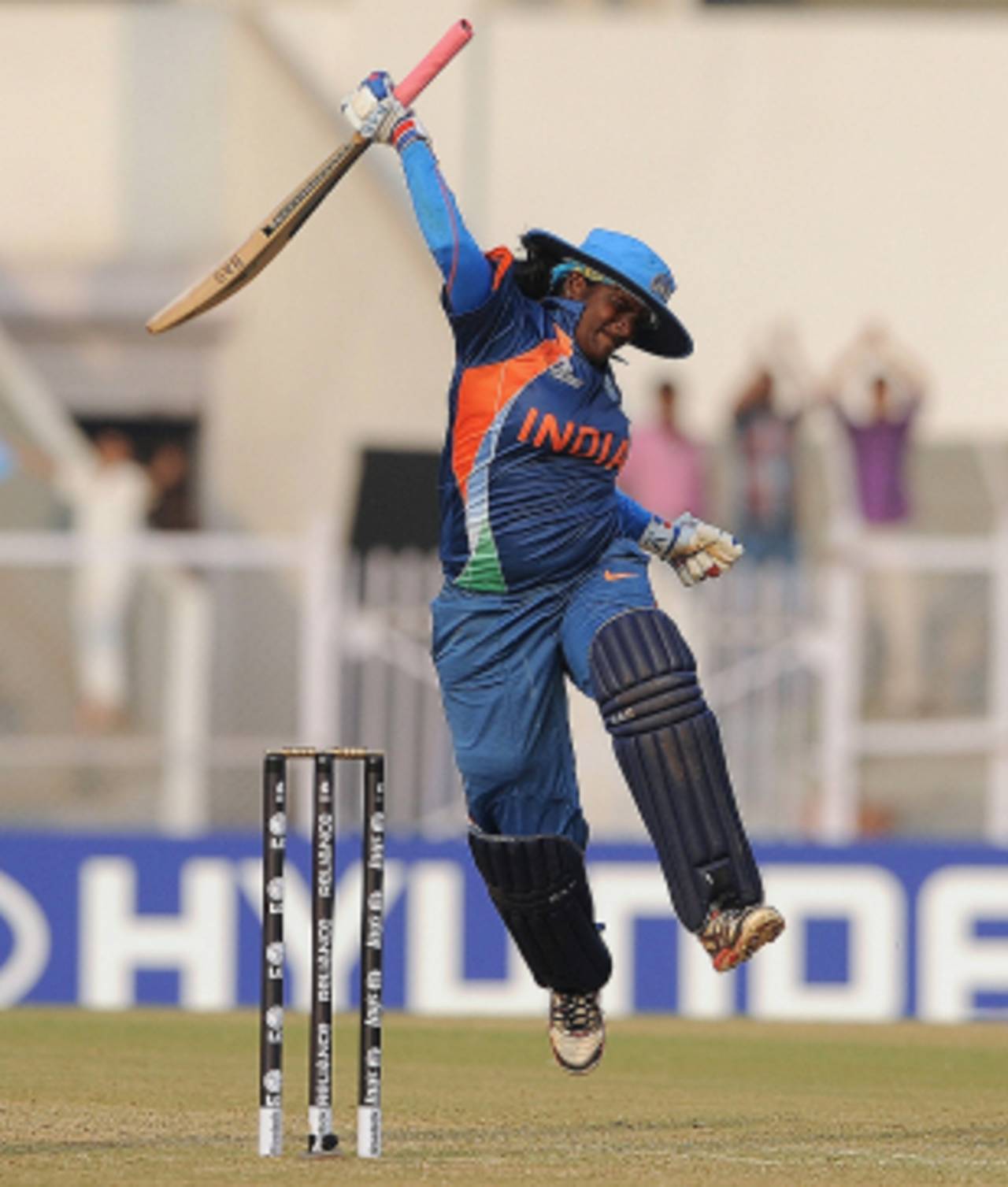 Thirush Kamini celebrated her maiden ODI hundred, against West Indies at the Brabourne Stadium&nbsp;&nbsp;&bull;&nbsp;&nbsp;AFP