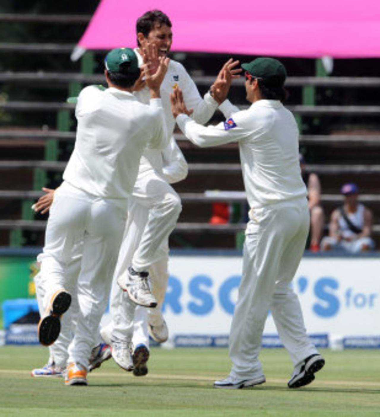 Younis Khan claimed the key wicket of Hashim Amla, South Africa v Pakistan, 1st Test, Johannesburg, February 1, 2013