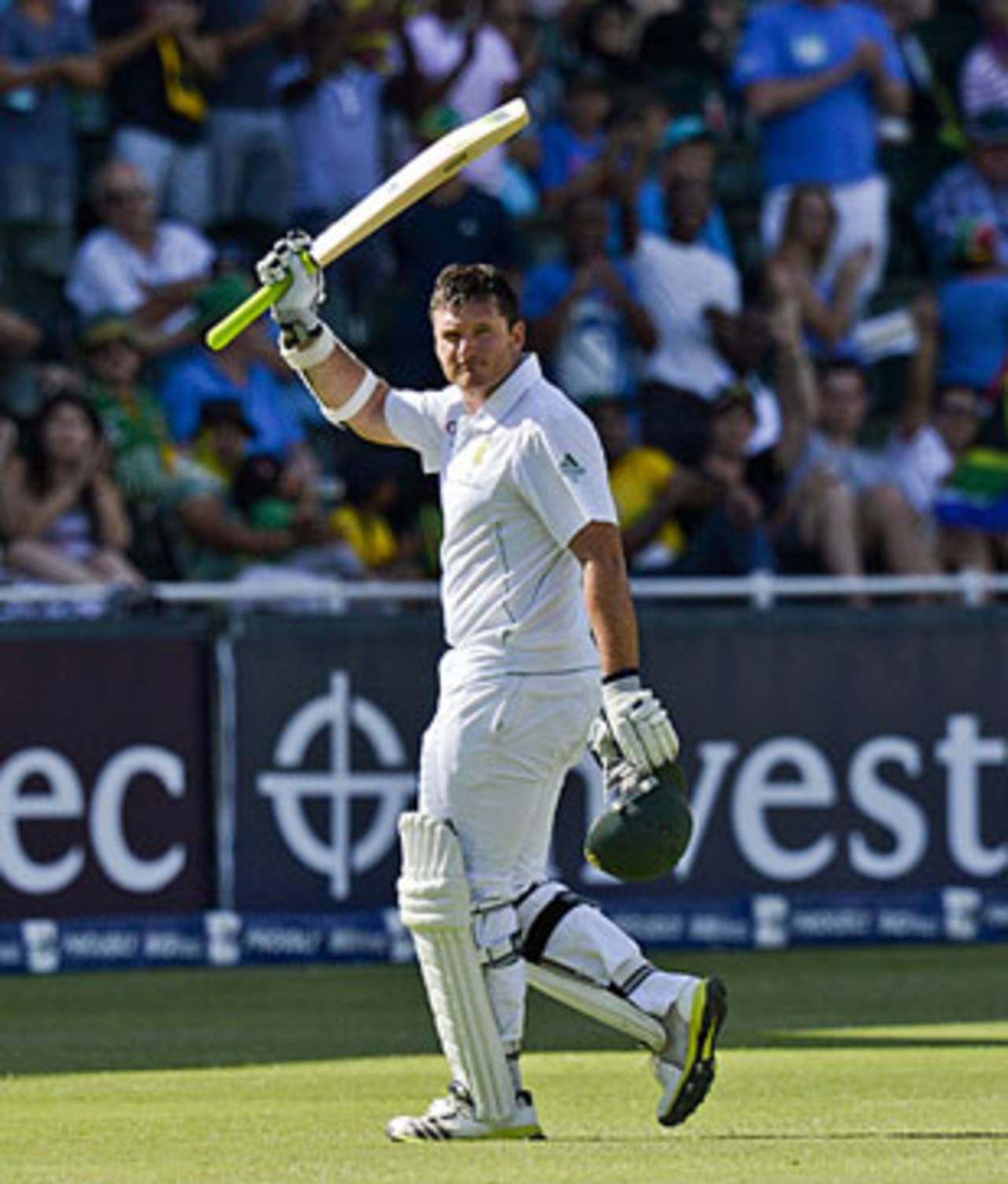 Graeme Smith scored a half-century in his 100th Test as captain, South Africa v Pakistan, 1st Test, Johannesburg, 2nd day, February 2, 2013