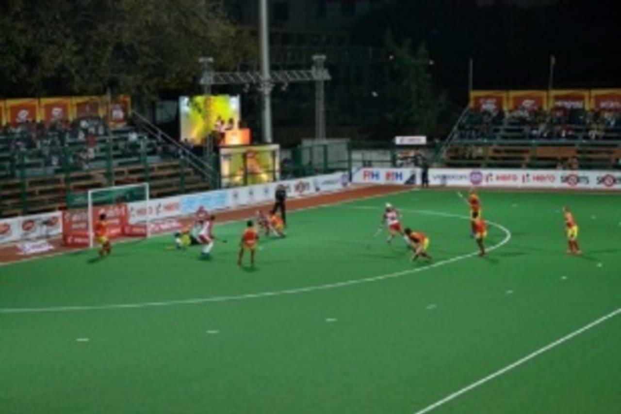 Mumbai Magicians played against Ranchi Rhinos at the hockey stadium next to the Wankhede&nbsp;&nbsp;&bull;&nbsp;&nbsp;Alison Mitchell