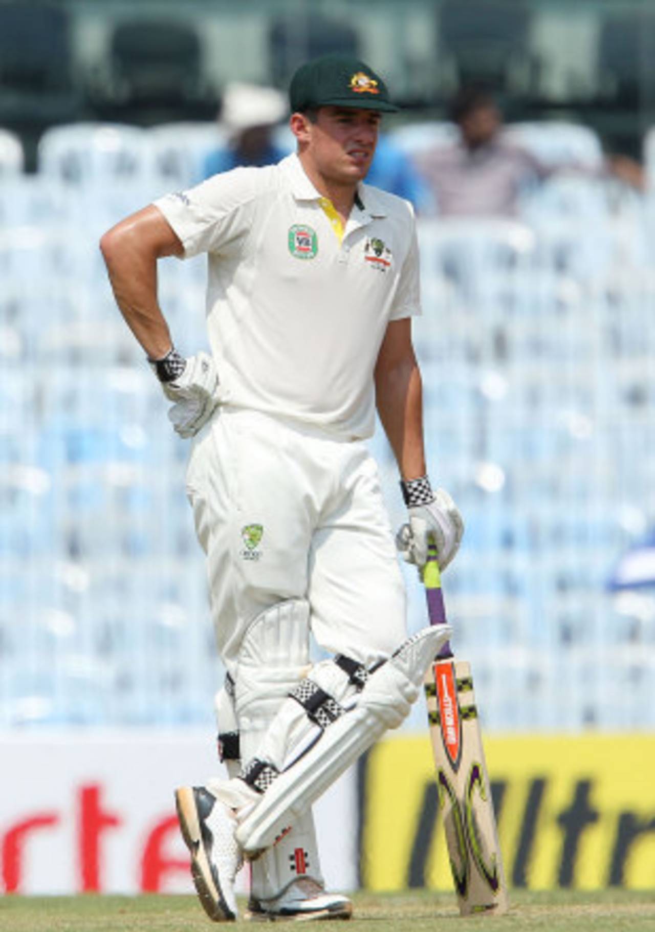 Moises Henriques was involved in century stand with Michael Clarke, India v Australia, 1st Test, Chennai, 1st day, February 22, 2013