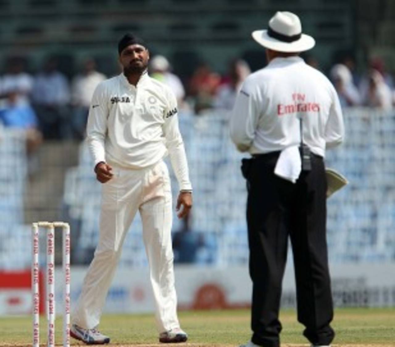 Harbhajan Singh went wicketless on the first day of his 100th Test, India v Australia, 1st Test, Chennai, 1st day, February 22, 2013