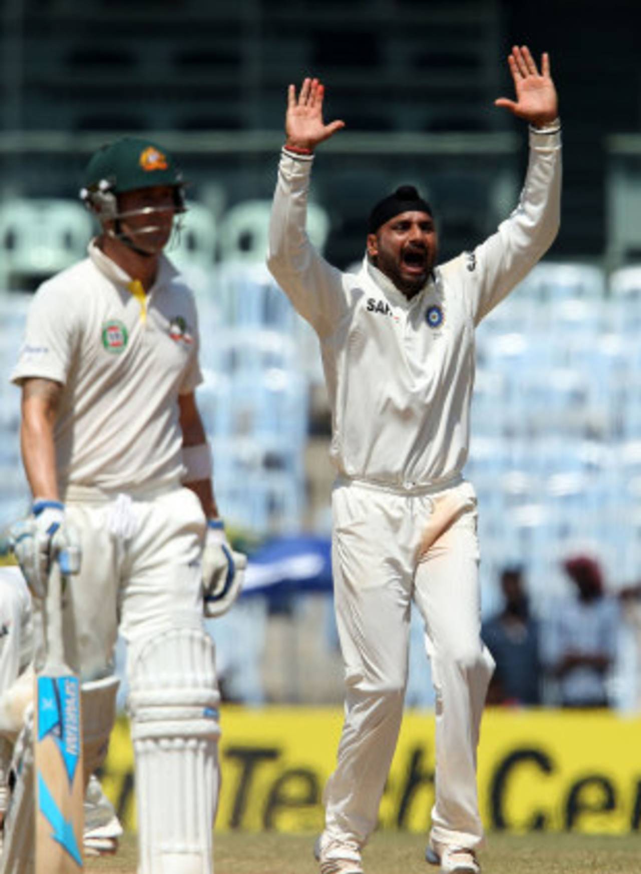 Harbhajan Singh appeals, India v Australia, 1st Test, Chennai, 4th day, February 25, 2013