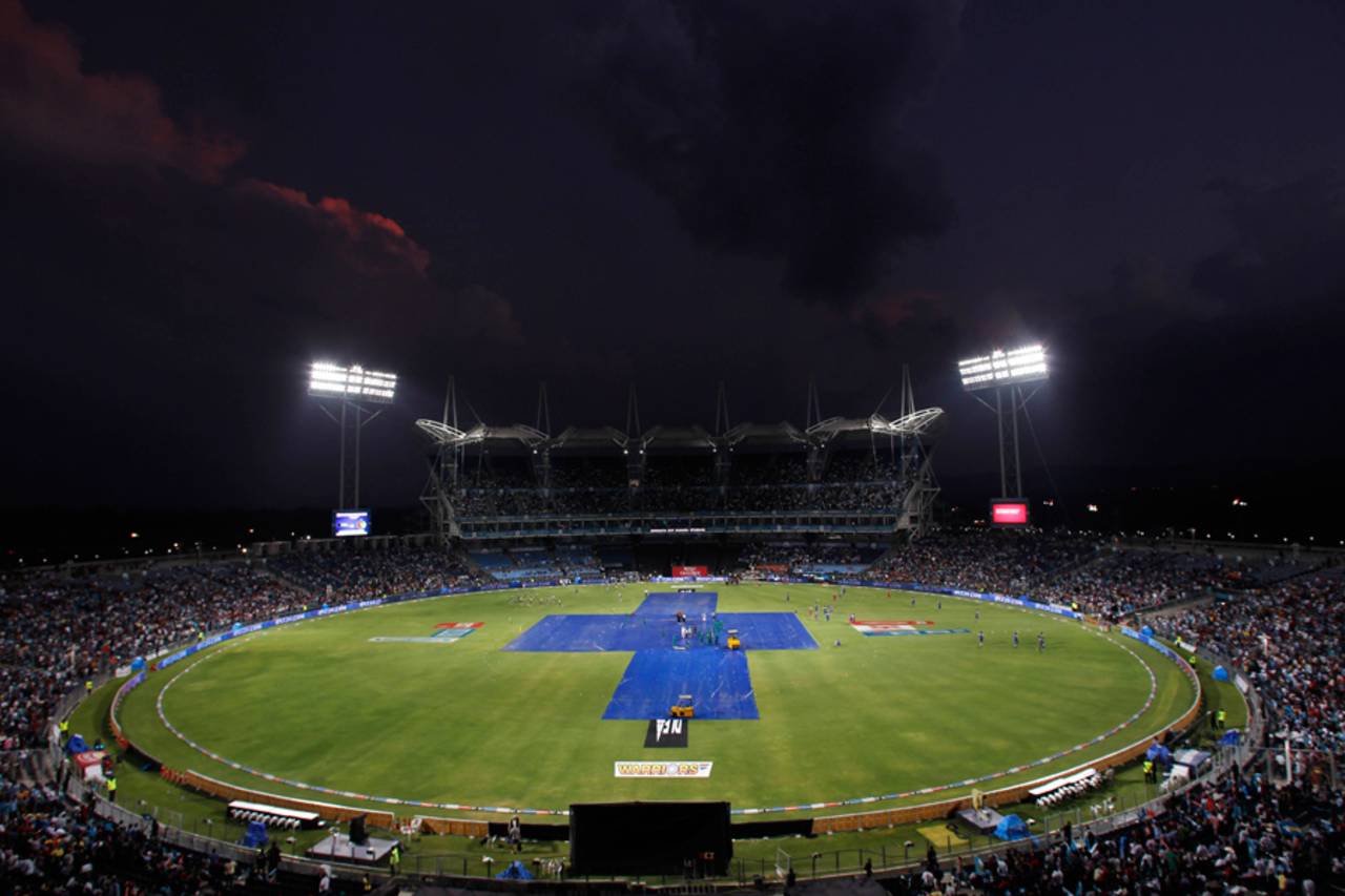 A wide-angle view of the Subrata Roy Sahara Stadium, Pune, May 11, 2012