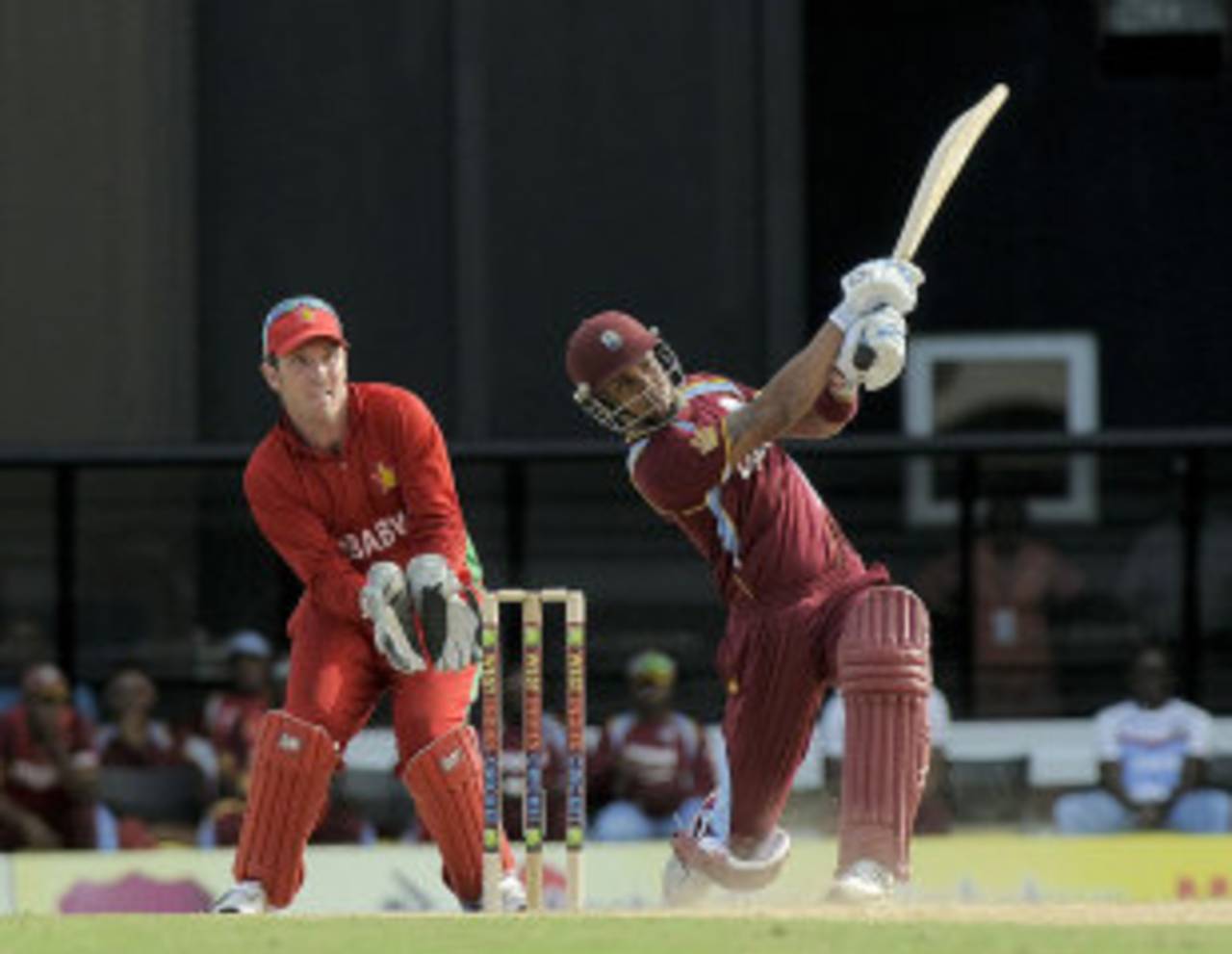 Lendl Simmons lifts one for six, West Indies v Zimbabwe, 1st T20, Antigua, March 2, 2013