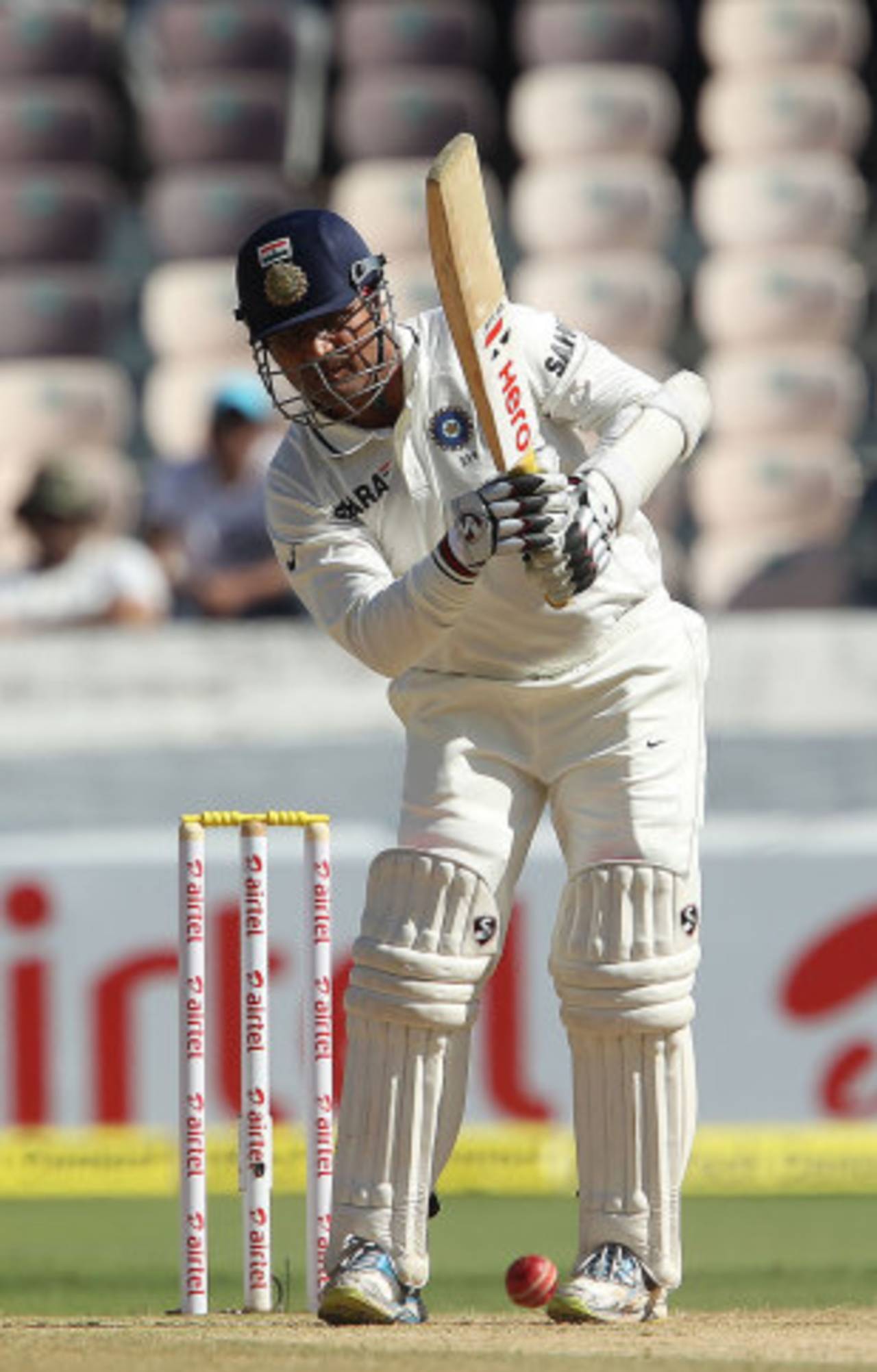 Virender Sehwag was out early on day two for 6, India v Australia, 2nd Test, Hyderabad, 2nd day, March 3, 2013