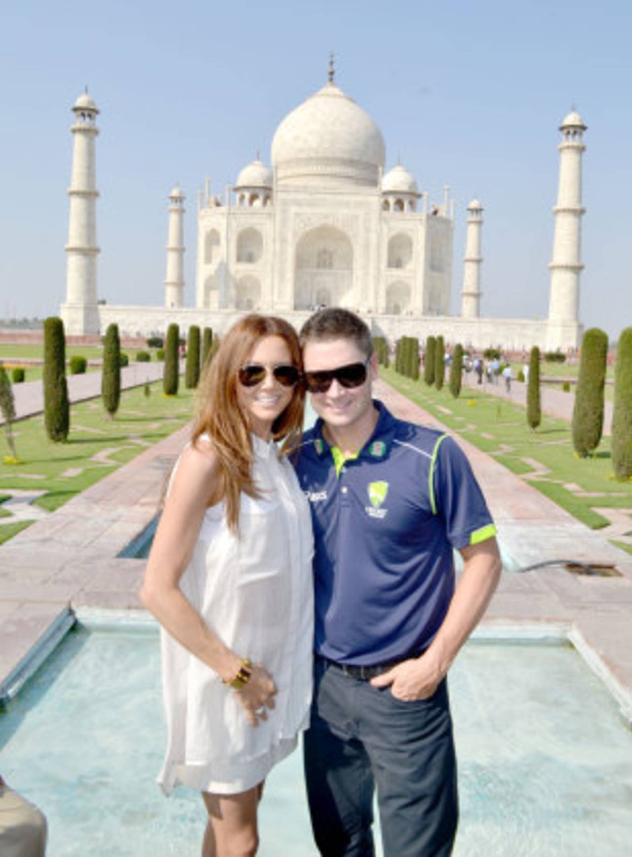 Michael Clarke with his wife Kyly at the Taj Mahal, Agra, March 7, 2013