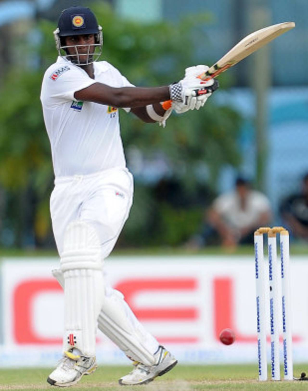 Angelo Mathews goes for the pull, Sri Lanka v Bangladesh, 1st Test, Galle, 1st day, March 8, 2013