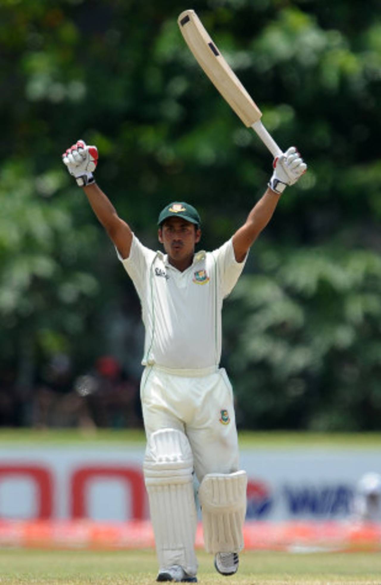 Mohammad Ashraful celebrates after scoring his sixth Test hundred, Sri Lanka v Bangladesh, 1st Test, Galle, 3rd day, March 10, 2013