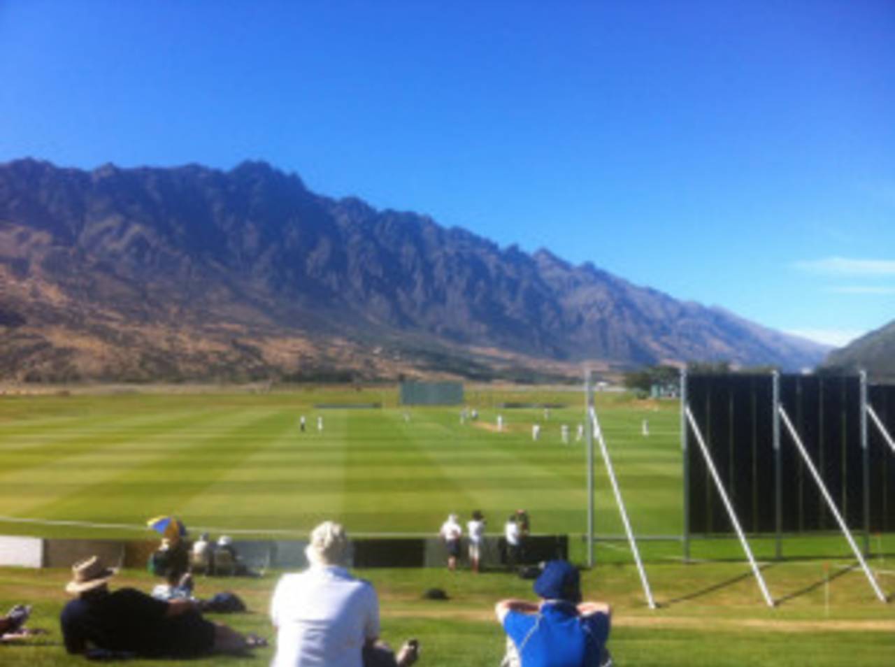The Queenstown ground, with the Remarkables in the background&nbsp;&nbsp;&bull;&nbsp;&nbsp;Andrew McGlashan/ESPNcricinfo Ltd