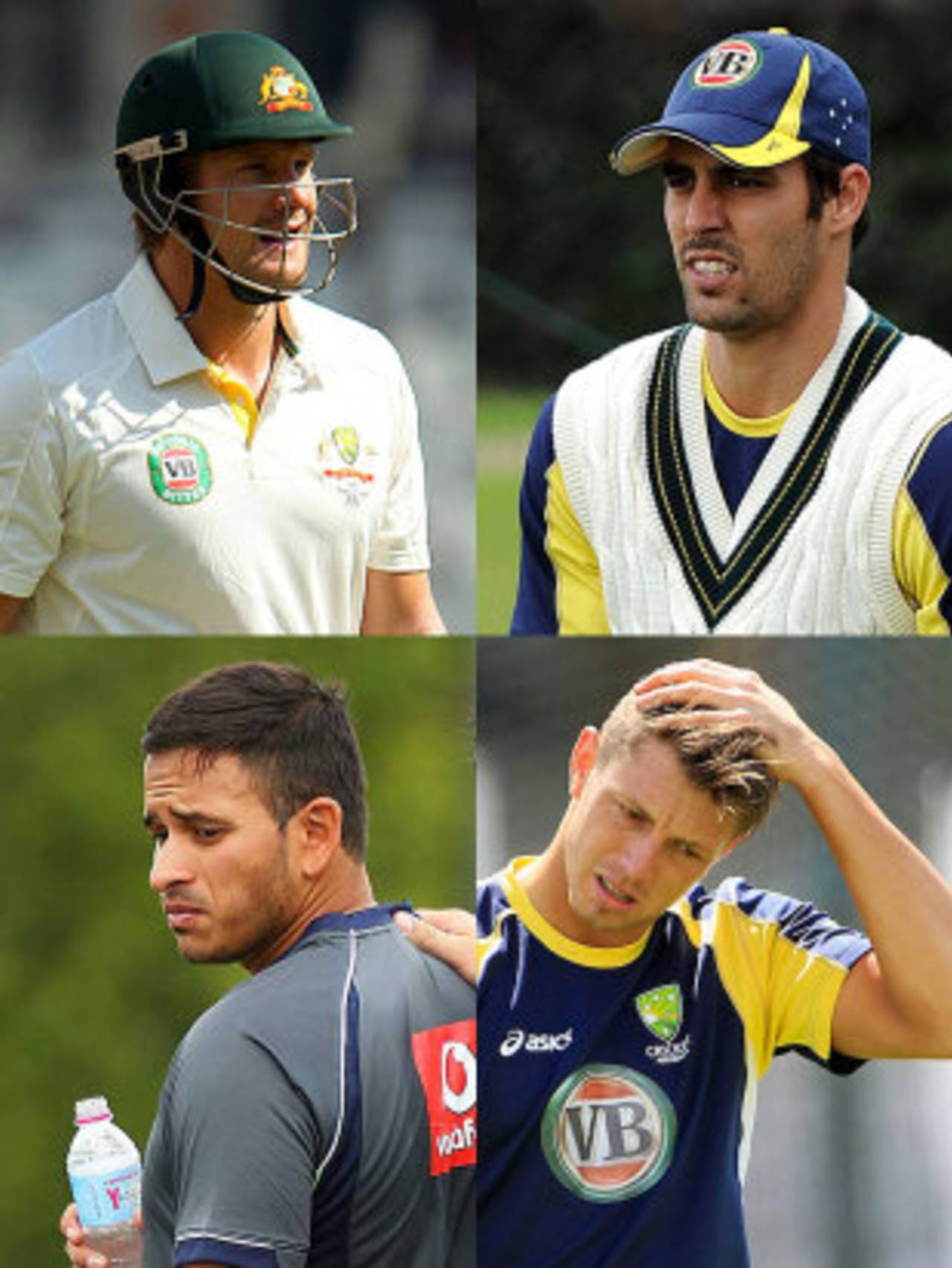 Composite photo of the four Australia players who were sacked for the Mohali Test, March 11, 2013