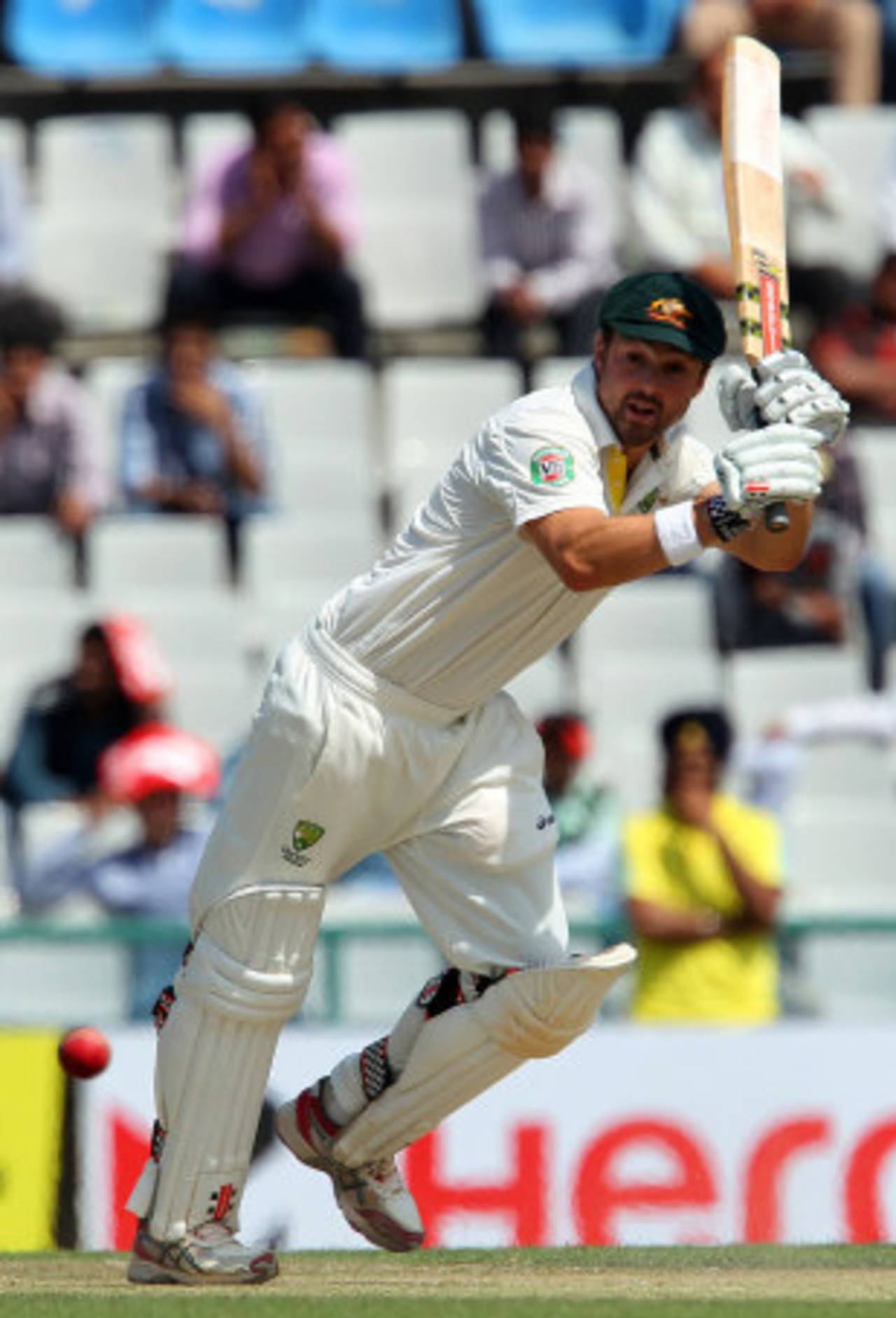 Ed Cowan flicks one to the leg side, India v Australia, 3rd Test, Mohali, 2nd day, March 15, 2013