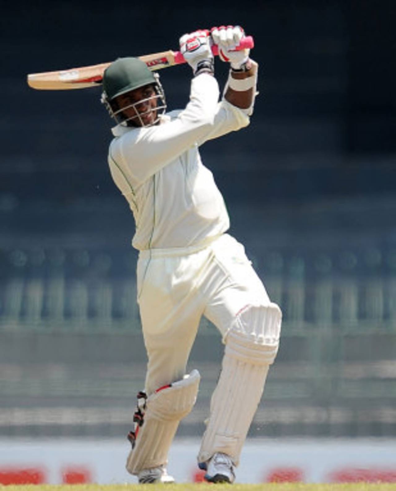 Jahurul Islam powers the ball down the ground, Sri Lanka v Bangladesh, 2nd Test, Colombo, 1st day, March 16, 2013
