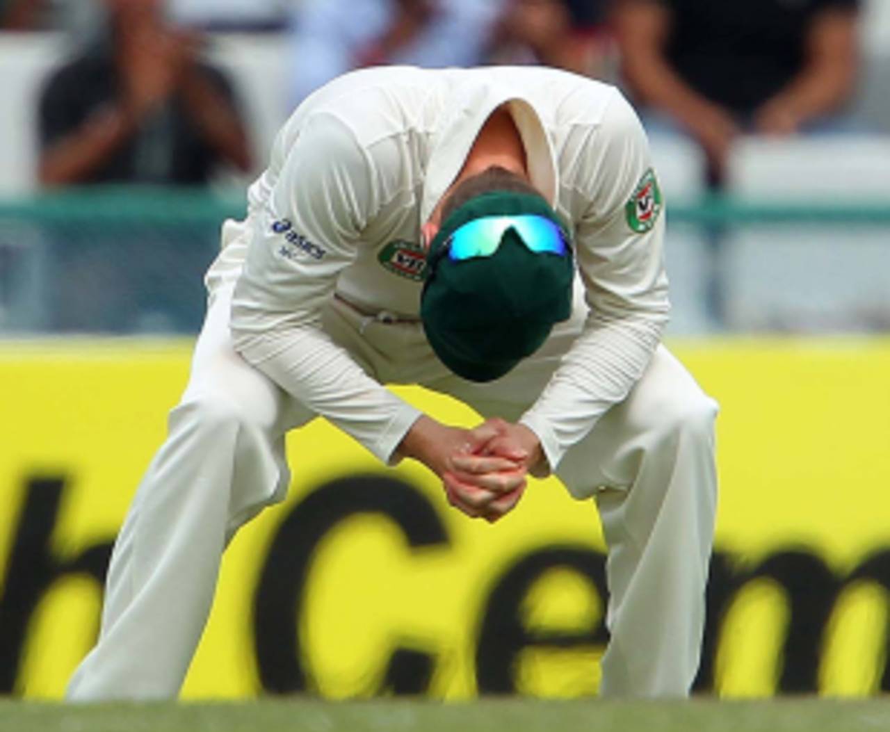 Michael Clarke's reaction of disapproval as India's openers scored freely, India v Australia, 3rd Test, Mohali, 3rd day, March 16, 2013