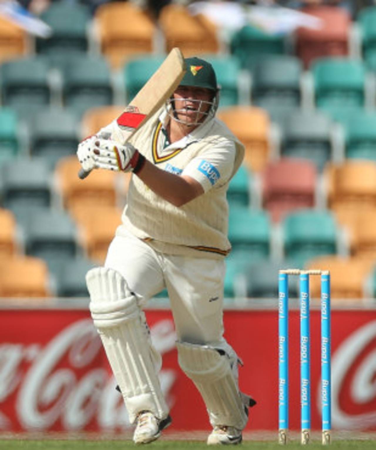 Mark Cosgrove scored his fourth consecutive fifty, reaching 58 on the first day, Tasmania v Queensland, Sheffield Shield final, 1st day, Hobart, March 22, 2013