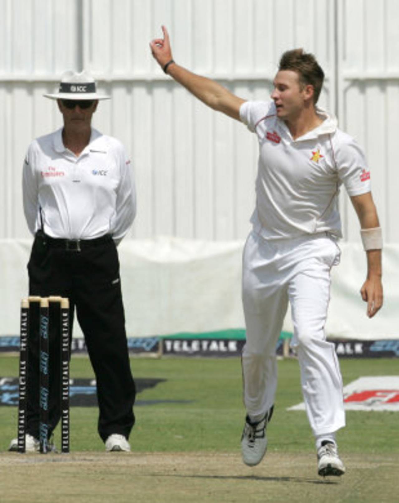 Kyle Jarvis picked up three wickets in the second innings, Zimbabwe v Bangladesh, 1st Test, 4th day, Harare, April 20, 2013