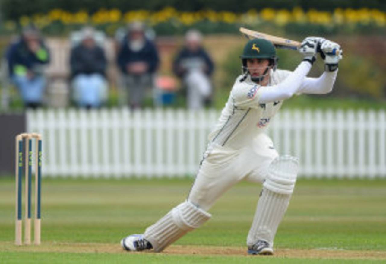 Alex Hales on his way to a half-century, Derbyshire v Nottinghamshire, County Championship, Division One, Derby, 2nd day, April 25, 2013