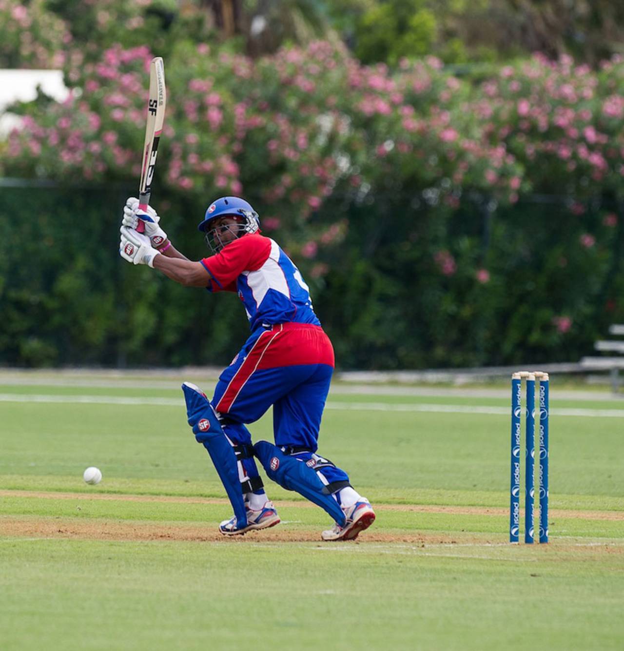 Steve Massiah flicks a ball through the legside, Italy v United States of America, World Cricket League Division Three, Hamilton, April 29, 2013