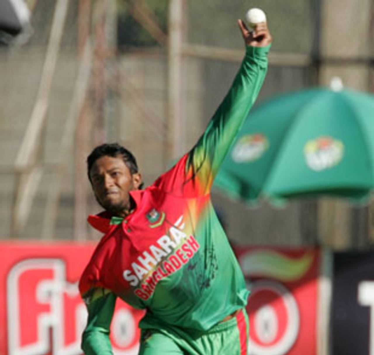 Shakib Al Hasan took 2 for 20 in four overs, Zimbabwe v Bangladesh, 1st T20, Bulawayo, May 11, 2013