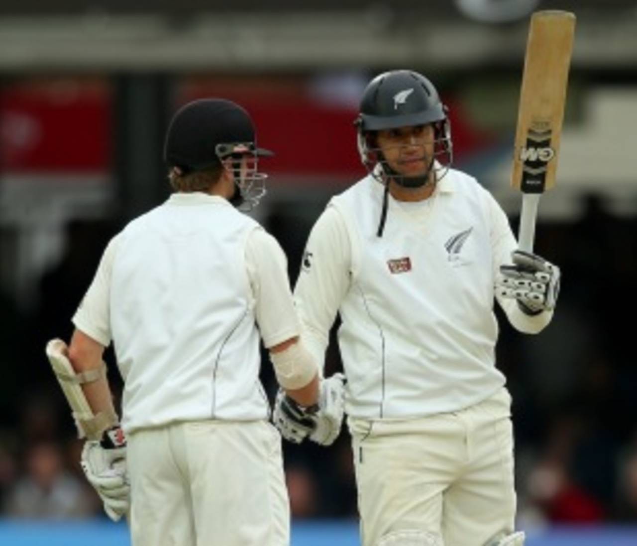 Ross Taylor raises his bat after getting to his fifty, England v New Zealand, 1st Investec Test, Lord's, 2nd day, May 17, 2013