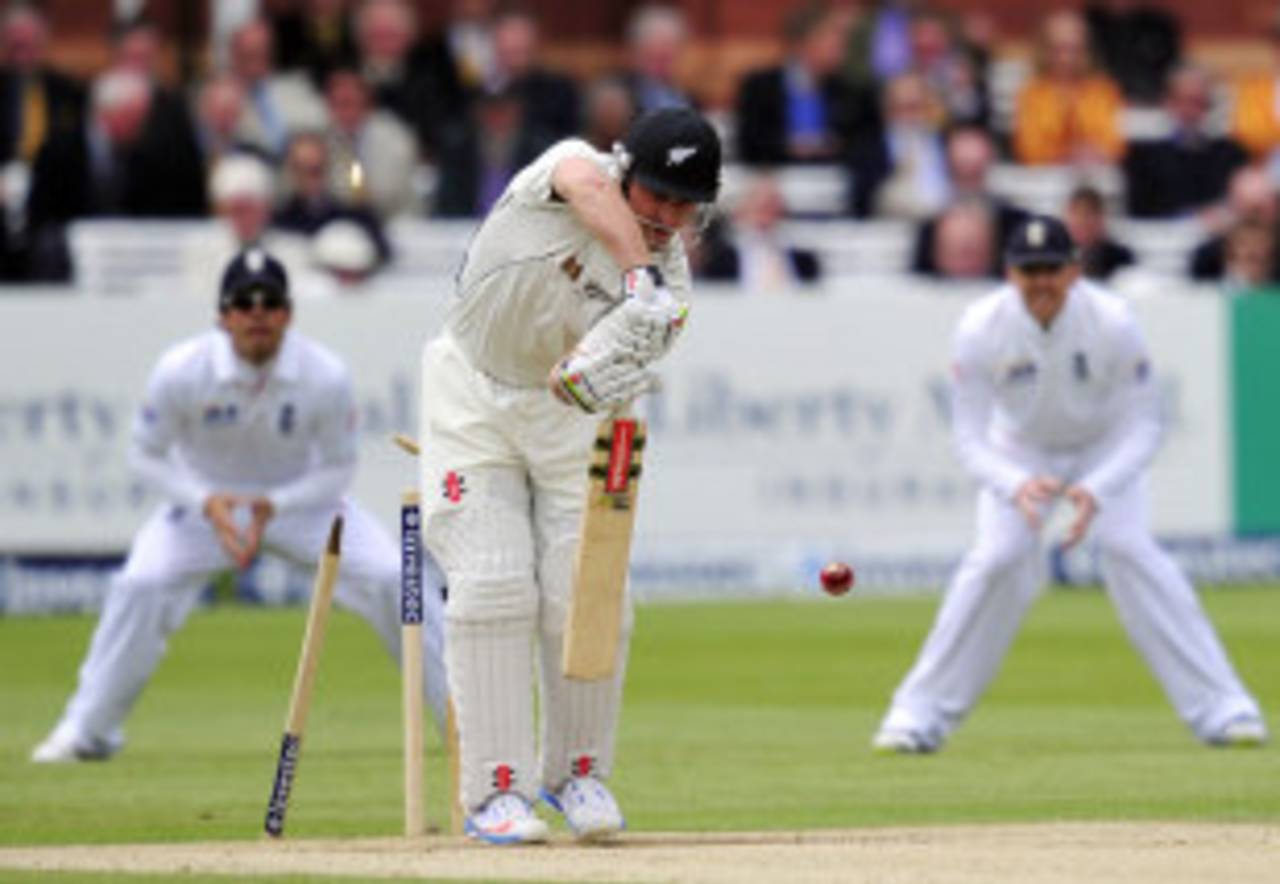 Hamish Rutherford lost his off stump to a jaffa, England v New Zealand, 1st Investec Test, Lord's, 4th day, May 19, 2013