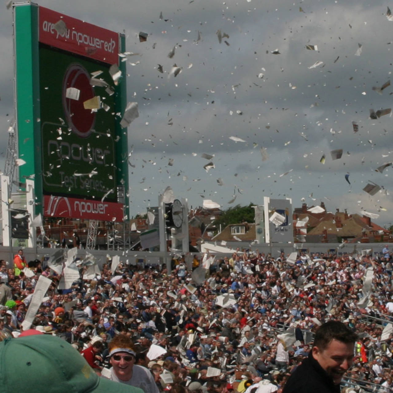 A confetti shower in the crowd, England v New Zealand, 2nd Investec Test, Headingley, 2nd day, May 25, 2013