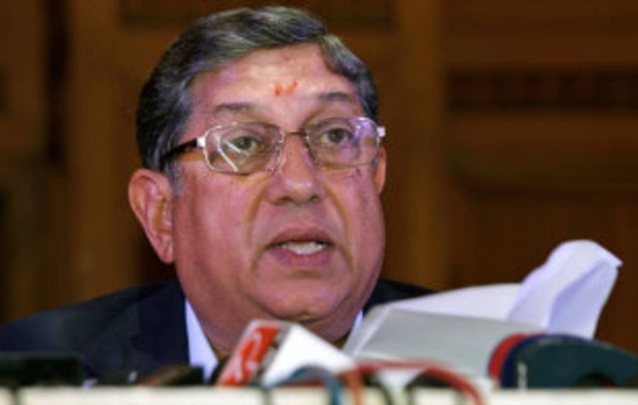Jyotiraditya Scindia said BCCI president N Srinivasan must step aside until the inquiry reaches a conclusive end&nbsp;&nbsp;&bull;&nbsp;&nbsp;Associated Press