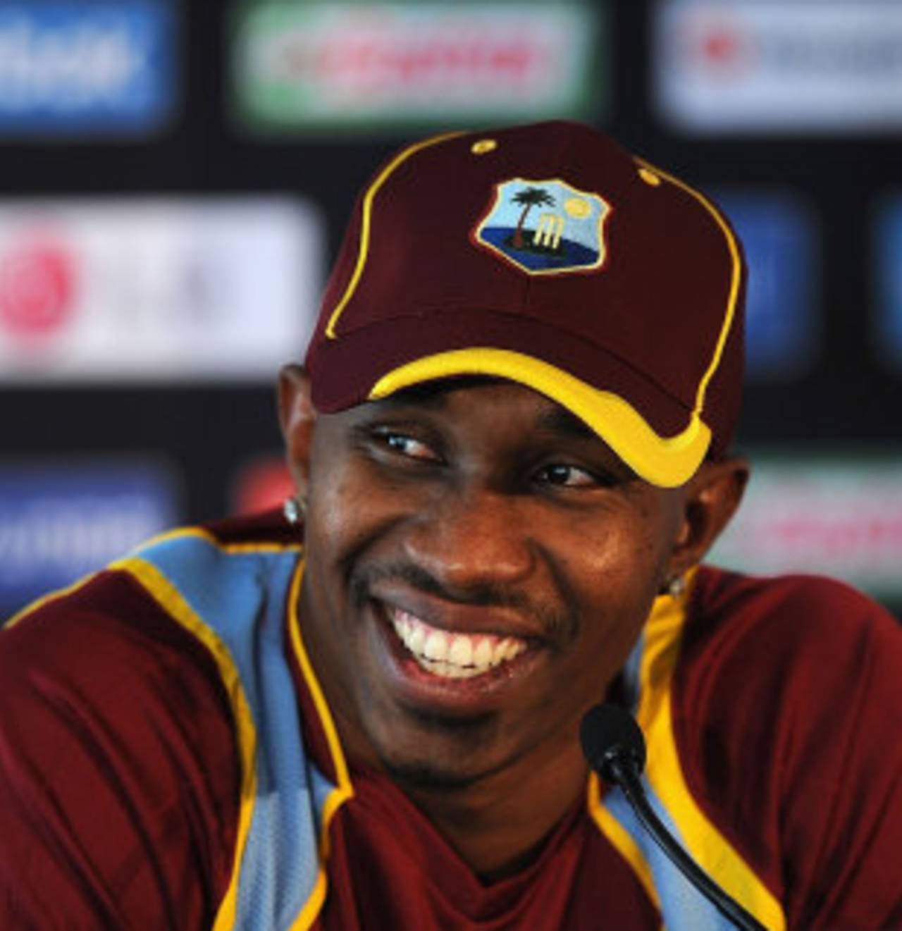 Dwayne Bravo, West Indies' new one-day captain, speaks to the media, Cardiff, May 29, 2013