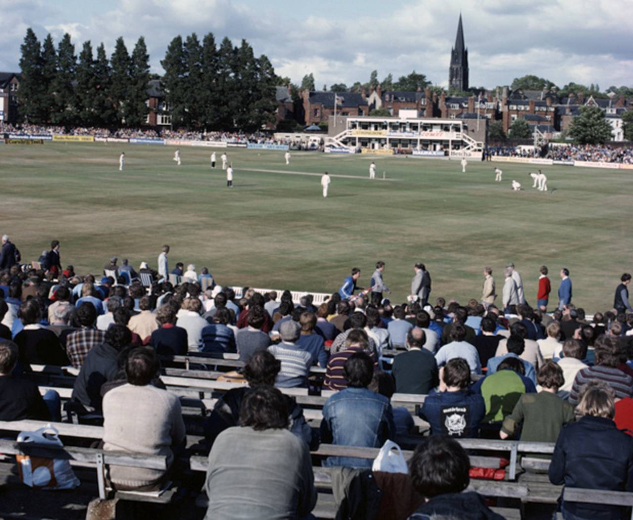 Spectators watch Australia bat on day one, England v Australia, 3rd Test, Headingley, 1st day, July 16, 1981