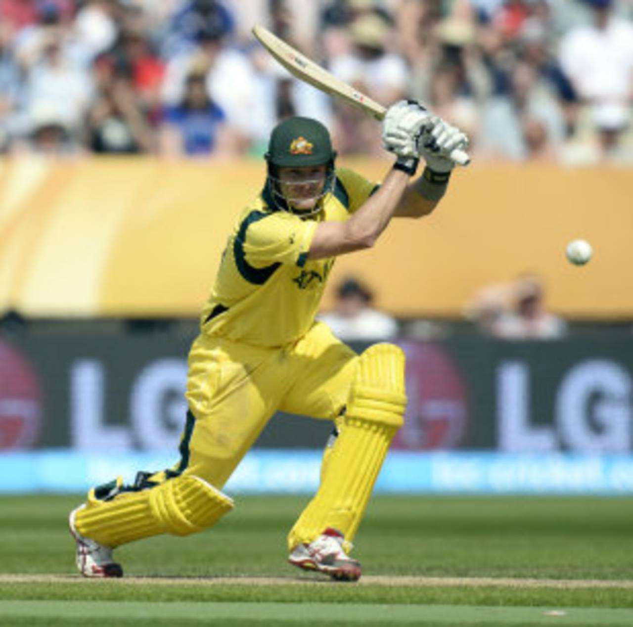 Shane Watson drives through the covers, England v Australia, Champions Trophy, Group A, Edgbaston, June 8, 2013