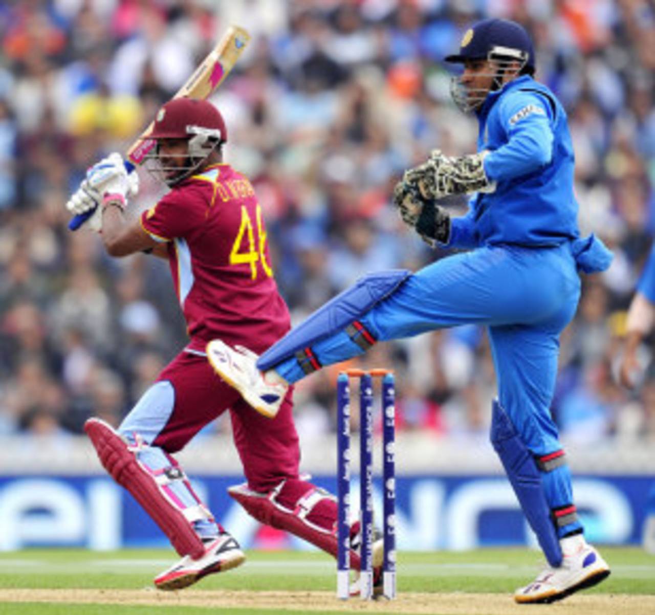 Darren Bravo plays one to the off side, India v West Indies, Champions Trophy, Group B, The Oval, June 11, 2013