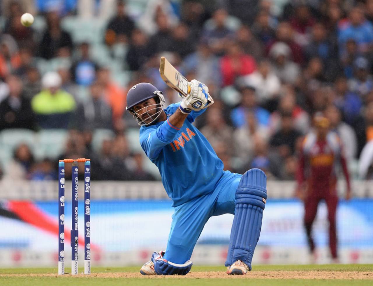 Dinesh Karthik drives through the covers, India v West Indies, Champions Trophy, Group B, The Oval, June 11, 2013