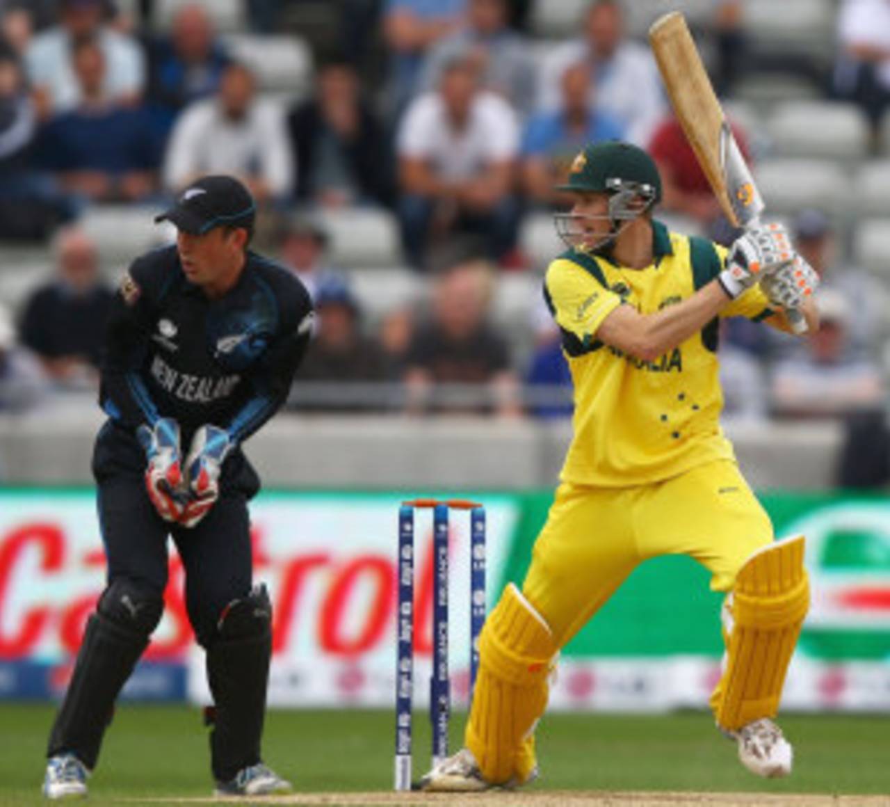 Adam Voges cuts to the off side, Australia v New Zealand, Champions Trophy, Group A, Edgbaston, June 12, 2013