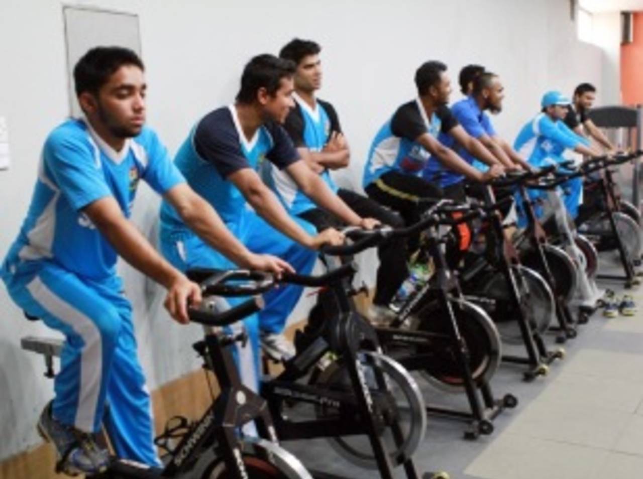 The Bangladesh team undergoes a fitness test ahead of their home series against New Zealand, Dhaka, June 13, 2013