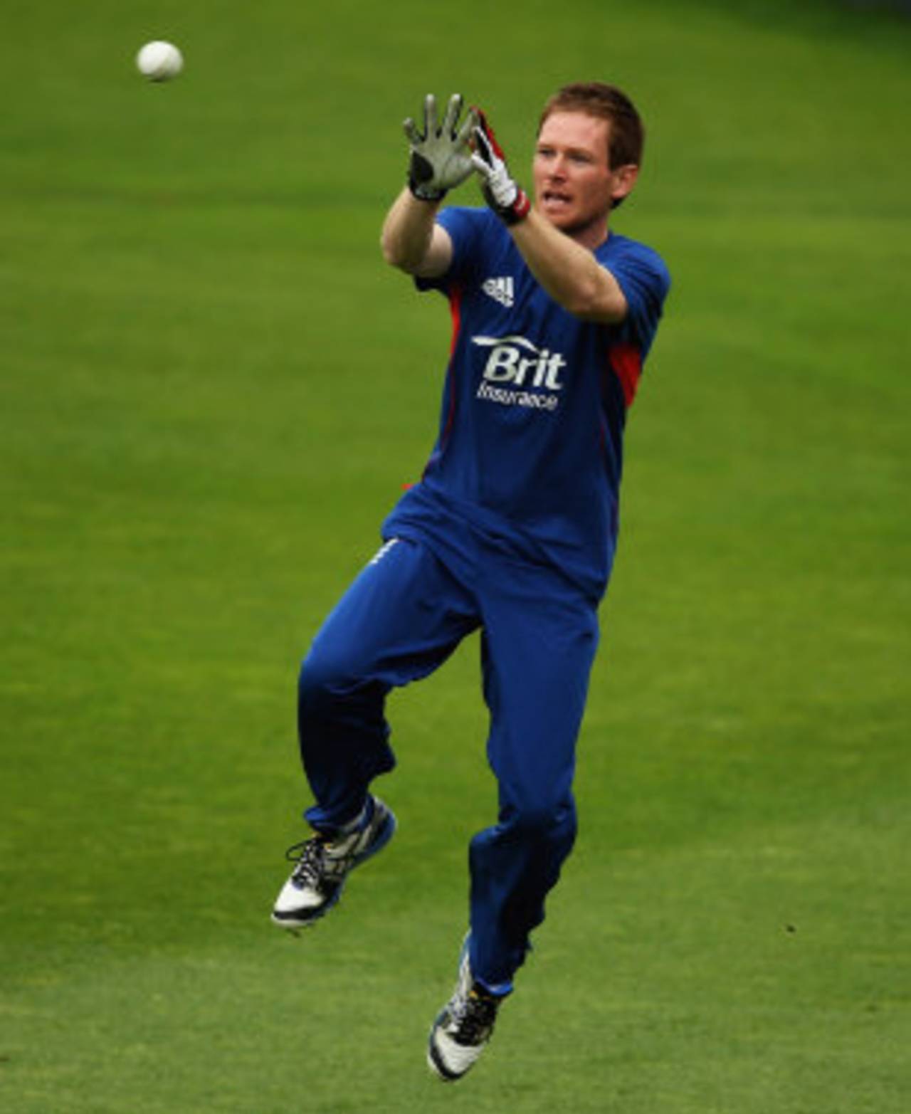Eoin Morgan takes part in some fielding practice, London, June 18, 2013