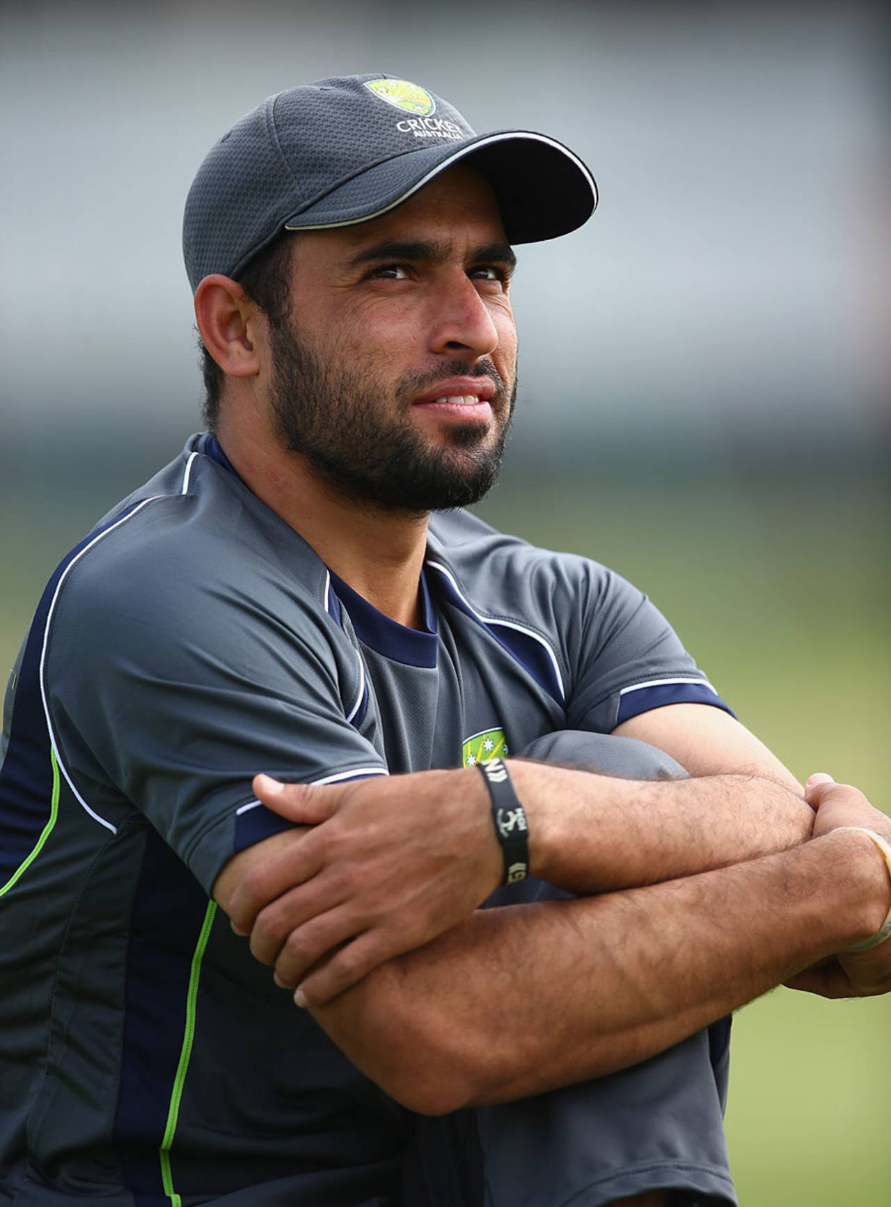 Fawad Ahmed prepares for the match against Gloucestershire, Gloucestershire v Australia A, Tour match, Bristol, 1st day, June 21, 2013