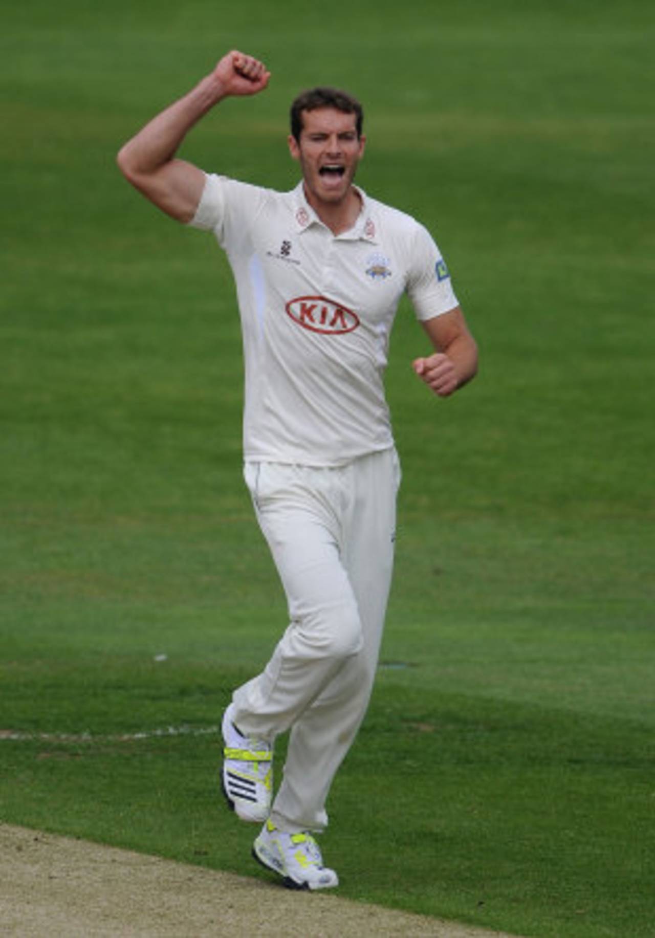 Chris Tremlett removed Adam Lyth, Yorkshire v Surrey, County Championship, Division One, Headingley, 1st day, June 21, 2013