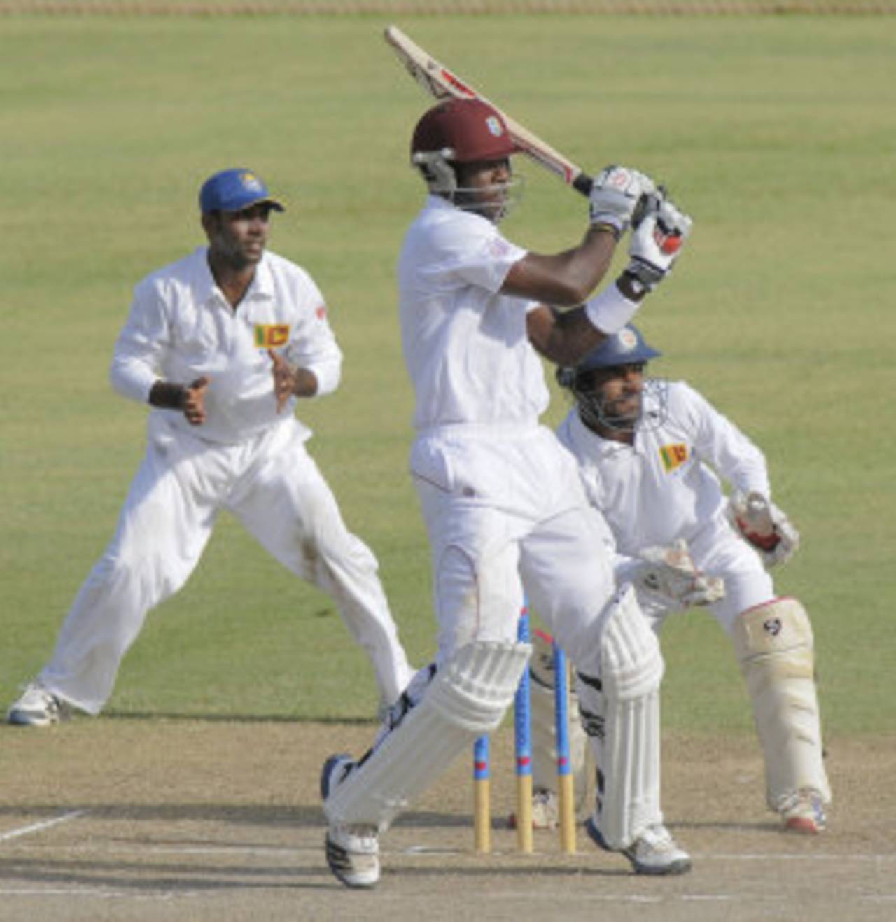 Kirk Edwards plays a pull shot, West Indies A v Sri Lanka A, 1st unofficial Test, 2nd day, St Kitts, June 6, 2013